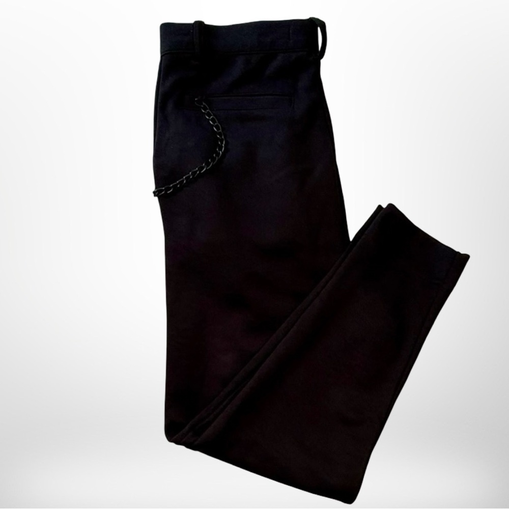 Zara Men's Black Pants with Chain Detail